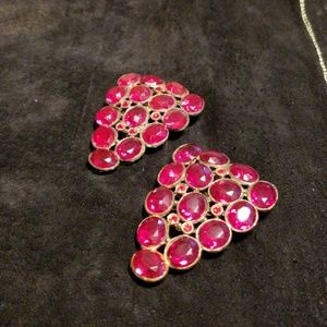 Red Rhinstone Shoe Clips